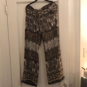 Wide leg silk boho pants.